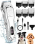 Dog Grooming Clippers Kit for Thick Heavy Coats - Cordless, Low Noise Electric Trimmer, Professional Pet Hair Shaver