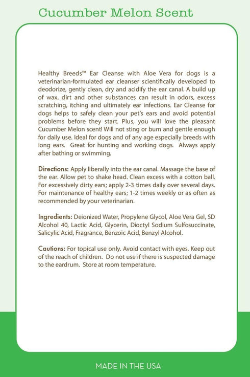 Healthy Breeds Portuguese Podengo Pequeno Ear Cleanse with Aloe Vera Cucumber Melon 8 oz