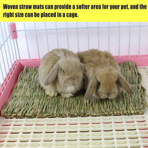 22 Chinchilla Hamiledyi Bunny Grass Mat Natural Woven Hamster Grass Bed Nest PCS Small Animal Handmade Bedding Hay Mat