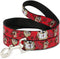 Buckle-Down Pet Leash - Tasmanian Devil Expressions Red Swirl - 4 Feet Long - 1/2" Wide