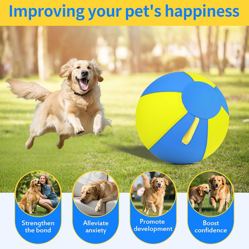 QWV 18 Inch 1000D Herding Ball for Dogs with Durable Oxford Cover - Interactive Dog Toy with Handles for Medium Breeds