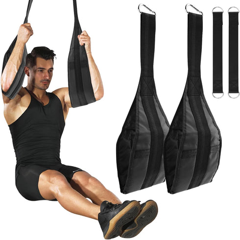 Hanging Ab Straps for Pull Up Bar, Padded Arm Support Slings for Abdominal Muscle Building