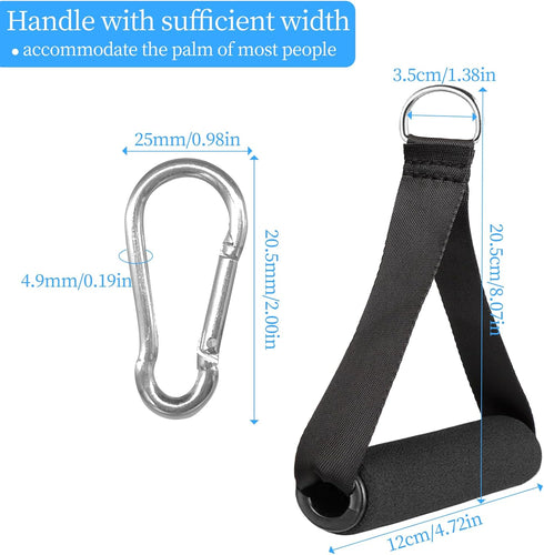 Gym Handles for Cables,Heavy Duty Cable Machine Handles Cable Handles Gym Equipment Resistance Bands Handles with 4 Carabiners for Resistance Bands, Strength Trainers, Home Exercise (Set of 4) by LLMSIX