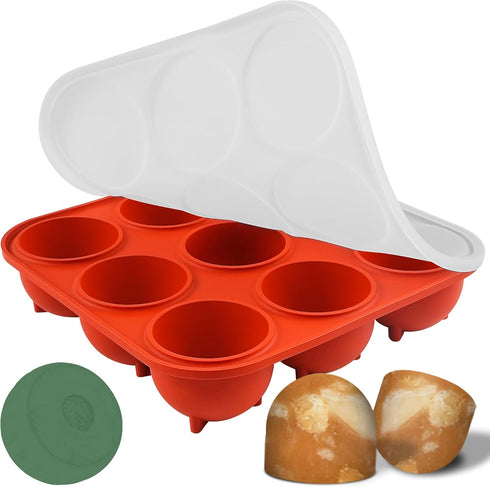 9-Cavity Silicone Frozen Dog Treat Mold with Lid for Woof Pupsicle &
