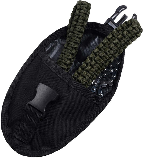Pocket Chainsaw with Paracord Handle, Folding Chain Hand Saw, Emergency Outdoor Survival Gear for Camping Hunting