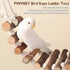 PINVNBY Bird Parakeet Toys, Bird Rope Ladder Swing Hammock Toys, Natural Wood and Rope, Parakeet Cage Accessories for