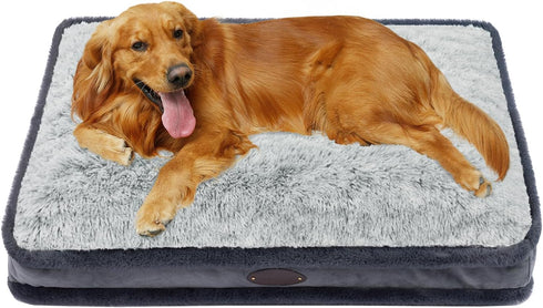 Dog Bed for Extra Large Breeds, Deluxe Plush Crate Beds, Comfy Kennel Pad, Waterproof, Removable Washable Cover