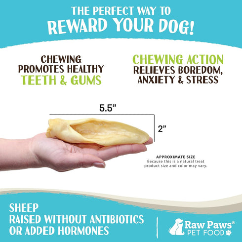 Raw Paws Lamb Ears for Dogs, 30 Count, Soft Crunchy Natural Rawhide Alternative Dog Chews