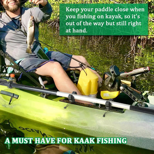 Kayak Paddle Holder, Fishing Net and Poles Holder, Track Mount Accessories for Fishing Kayak, Canoe, Paddle Board