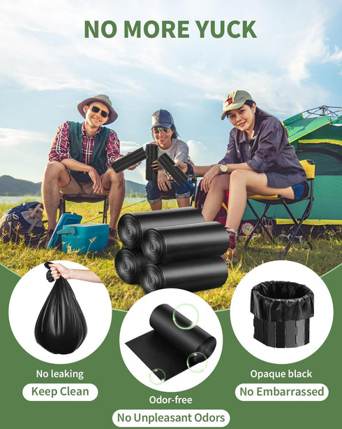50 8 5 1.1 Portable Toilet Bags, Thick Biodegradable Camping Toilet Bags for Portable Potty, Gal Compost Toilet Waste