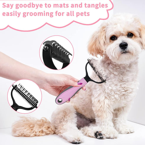 Dog Grooming Brush Shedding Kit - 9PCS Complete Grooming Solution for All Breeds, Promotes Healthy Skin and Coat
