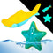 Dog Toy Floating Luminous - Squeaky Glow in The Dark Toy for Large Dogs (Kit Large Shark + Large Starfish).