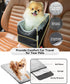 PETSFIT Center Console Dog Car Seat with Safety Hooks, Washable Cushion for Small Dogs Up to 9 Lbs (Black)