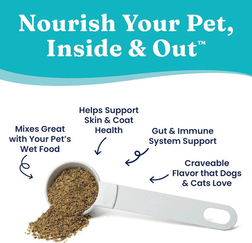 Solid Gold SeaMeal Cat & Dog Food Topper – 1 LB – Kelp Powder Multivitamin for Skin & Coat, Gut + Immune Support