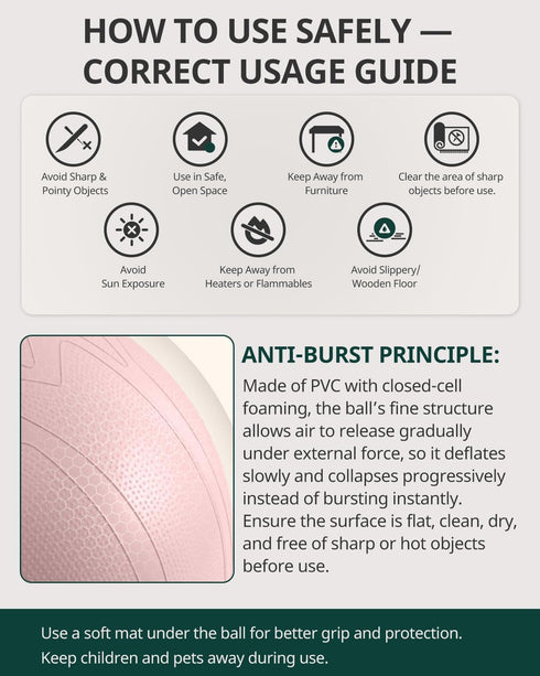 1.7mm 1000LB Trideer Pregnancy Birthing Ball, Extra Thick Yoga Ball for Maternity, Labor, Physio, Recovery, Exercise