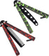 Practice Butterfly Knife Trainer, 2 Pack Steel Folding Comb, Unsharpened Blade for Beginners Training (Red & Green)