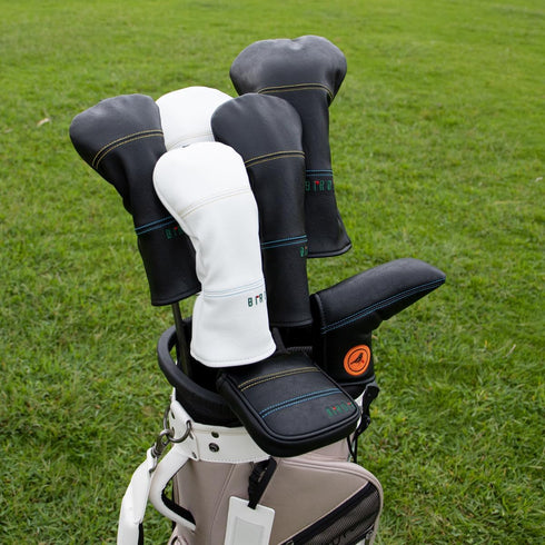 Golf Headcovers for Driver, Fairway, Hybrid, Blade, Mallet Putter Cover, Premium Leather Waterproof Design
