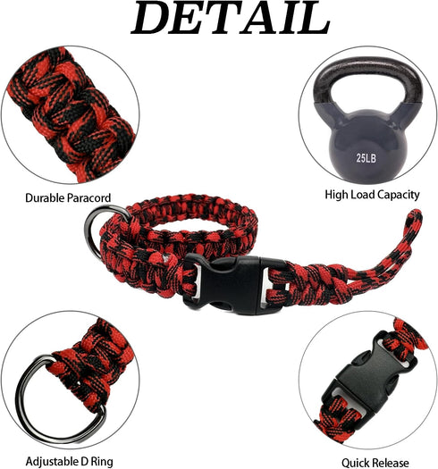 Hands Free Adjustable Wrist Strap for Dog Leash, Security Strap for Retractable Leashes, Red