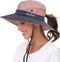 Women Safari Sun Protection Bucket Hat, Breathable Wide Brim Beach Outdoor Summer Hat (22"-23")
