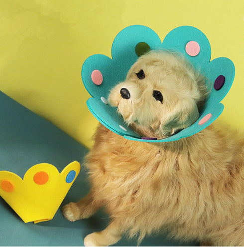 Sunflower Shape Elizabethan Dog Neck Collar, Soft Protective Recovery Cone for Small Dogs & Cats After Surgery