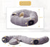 Cat Tunnel Bed for Indoor Cats - Cute Cat Donut Tunnel with Washable Circle Cushion and Blackout Tent Round Pet Play