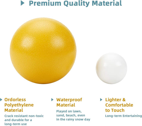 84mm Set, Set 8 1 Pointyard Bocce Ball Outdoor Games for Adults and Family, Backyard Ball with PE Bocce Balls & Pallino