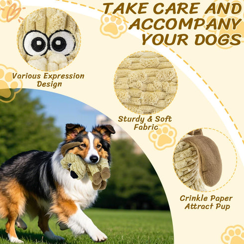 MeetYooo Squeaky Stuffed Dog Toys, Chew Toy for Large Medium Small Breeds, Plush Dog Toys to Keep Them Busy, Puppy