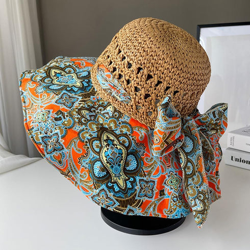 Summer Anti-UV Wide Brim Beach Hats for Women, Floppy Foldable Roll Up Cap