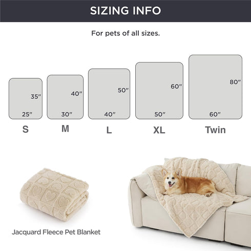 Bedsure Dog Blanket for Large Dogs, Washable Soft Fluffy Puppy Blanket, Cozy Calming Cat Blankets, White, 40x50IN