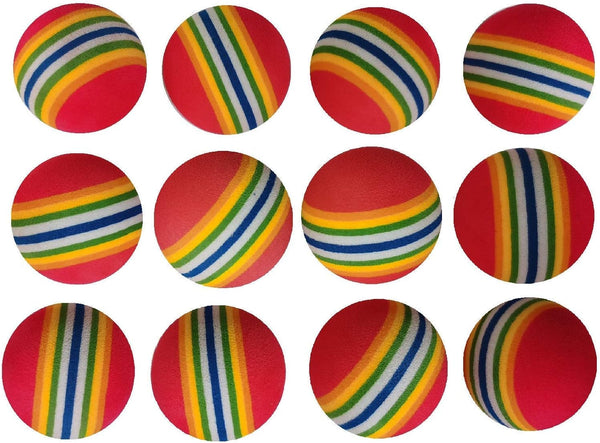 Colorful Soft Foam Rainbow Play Balls for Pet Dog and Cat Toys, 12 Count