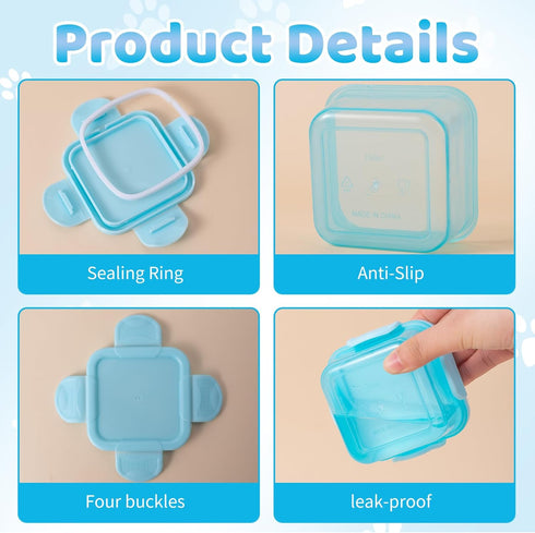 3oz Cans,4 Pack 2.56''/65mm Canned Cat Food Storage Can Container for Cat Airtight Pet Food Sealer with Snap-Lock Cover