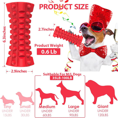 VANFINE Indestructible Squeaky Dog Toy, Tough Rubber Chew Toy for Large Dogs, Durable for Interactive Play