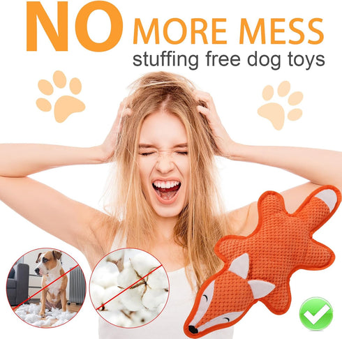 Eneston 5 Pack No Stuffing Squeaky Dog Toys for Large Dogs - Interactive Durable Plush Chew Toy with Crinkle Paper