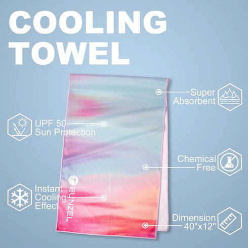 40"x12" Cooling Towel, Ice Towel for Neck, Soft Microfiber Chilly Towel Stay Cool for Sports, Yoga, Running, Gym