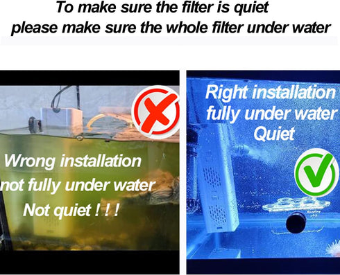 Ultra Quiet 4-in-1 Internal Aquarium Filter, 500-1800L/H Submersible Water Pump for Betta, Turtle, and Pond Fish (30W