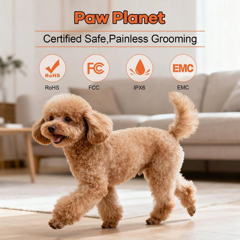 Trimmer Trimmers Dog Paw with LED Light, Low Noise and USB Rechargeable, Safe Rounded-Tip Scissors, Paw for Dog's Feet