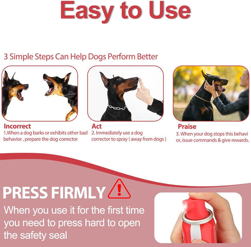 Corrector Spray Dog Trainer, 80ml 4 Pack to Stop Barking, Food Stealing, and Unwanted Dog Behavior, Safe Formula