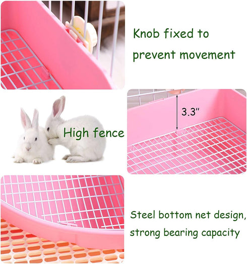 Chinchilla kathson Large Rabbit Litter Box Bunny Corner Toilet Box Potty Trainer Bigger Pet Pan Small Animal Cage