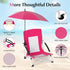 330lbs Backpack Goplus Beach Chair with Umbrella, Folding Chairs for Adults with Adjustable Parasol, Comfy Armrest