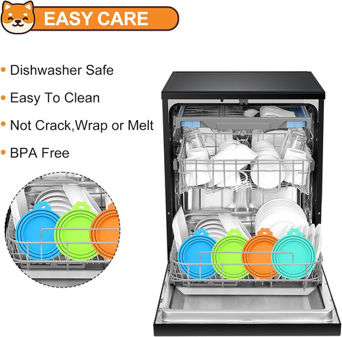 2 Pack Pet Food Can Lids, Silicone Food Can Covers for Dog and Cat, BPA Free/Food Safe/Universal, Green/Blue