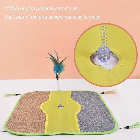 Multifunctional Cat Scratch Play Mat - Interesting Sisal Scratching Pad Rug for Kittens