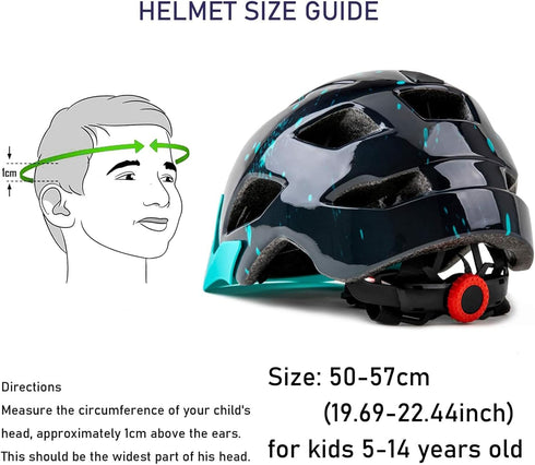 Kids Helmet, SIFVO Kids Bike Helmet with Cool Visor for Boys and Girls 5-14, Adjustable & Lightweight 50-57cm