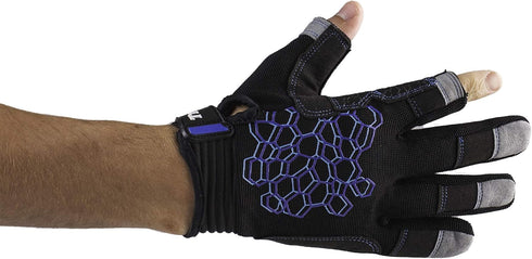 MRX BOXING & FITNESS Sailing Gloves, Sticky Palm Gripy Glove for Yachting, Kayak, Dinghy Fishing, 2 Cut Finger (Black