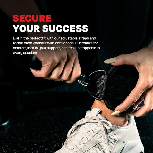 Hawk Sports Ankle Straps for Cable Machines, Pair for Enhanced Booty, Glute, Leg Workouts, Portable