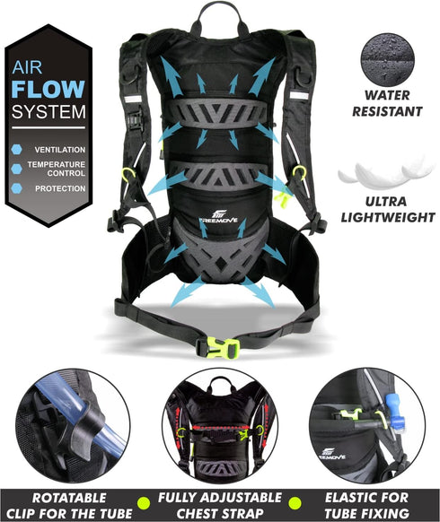 Sports Daypack Backpack, 10L Capacity, Lightweight for Day Hike with Extra Phone Pocket > WATER BLADDER NOT INCLUDED