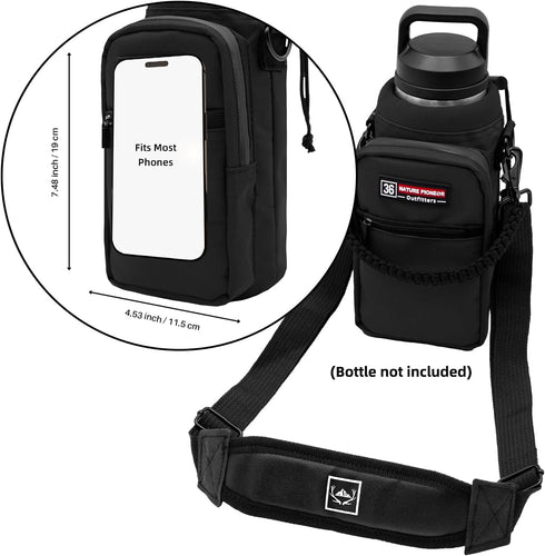 26/32/36/40/46/64oz 2 NATURE PIONEOR Water Bottle Holder with Adjustable Strap - Insulated Water Bottle Sling Carrier