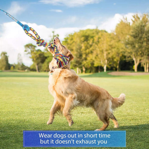 DIBBATU Flirt Pole for Dogs Interactive Dog Toys for Large Medium Small Dogs Chase and Tug of War, Dog Teaser Wand