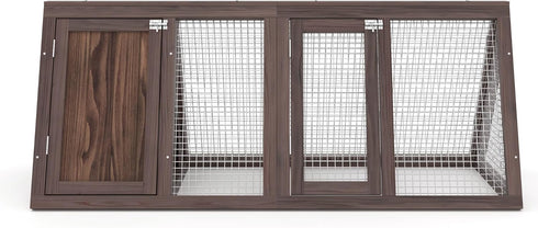 2 (46" Outdoor Rabbit House Bunny Chicken Coop Wooden Small Animals Quail Cage Hamster Pet Run Cage Poultry Hutch