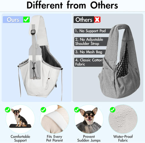 20 lbs Dog Carrier Sling, Dog Carriers for Small Dogs & Cats with Pockets, Puppy Carrier Sling Machine Washable