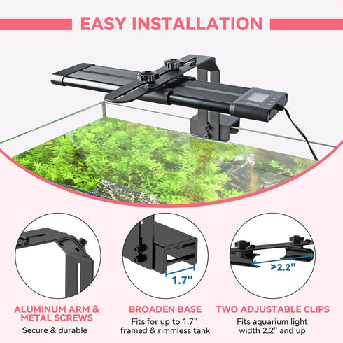 957 978 999 918, Base1.7'' hygger Aquarium Light Riser Fits Universal Fish Tank Light Holder Adjustable Led Aquarium